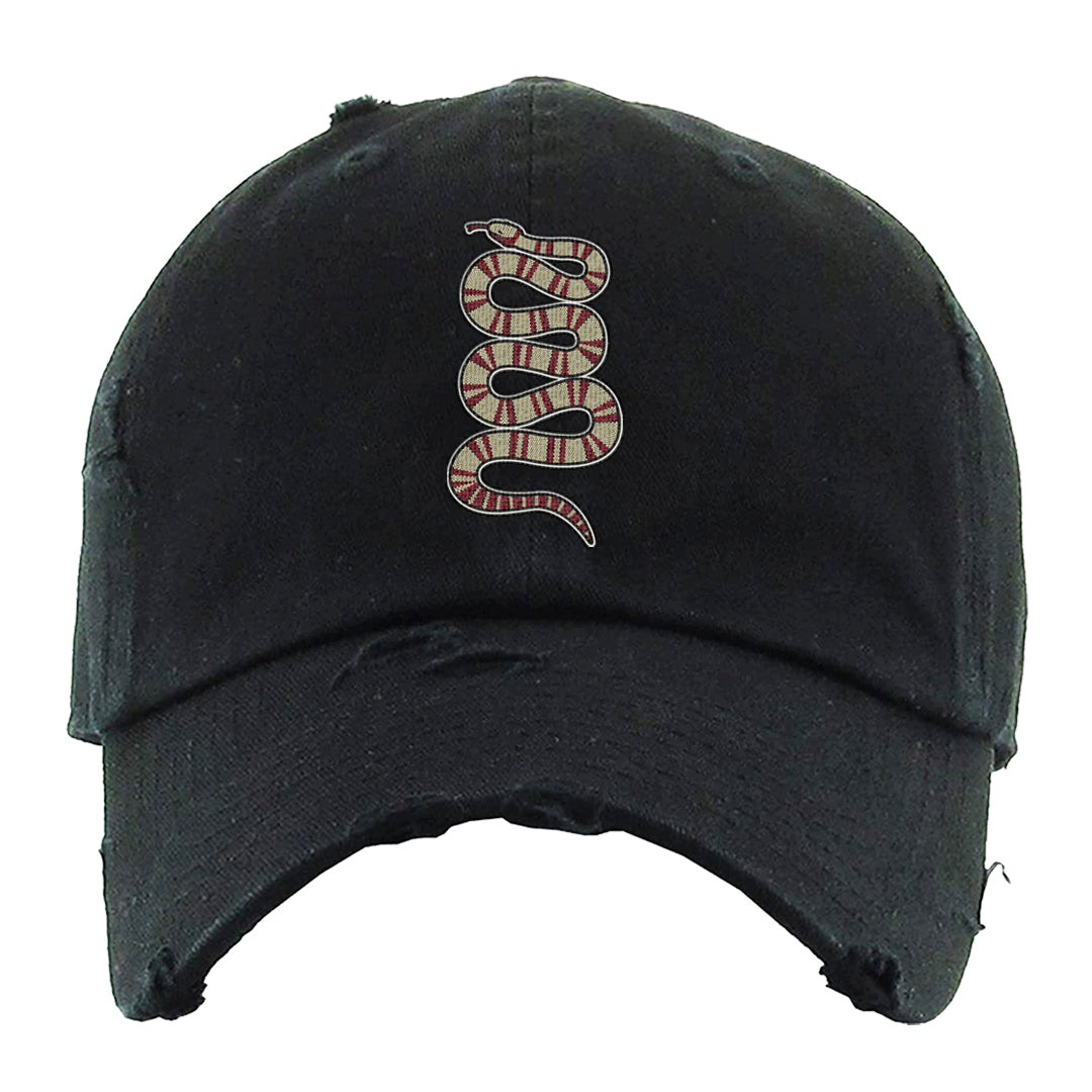 Chicago Low AF 1s Distressed Dad Hat | Coiled Snake, Black