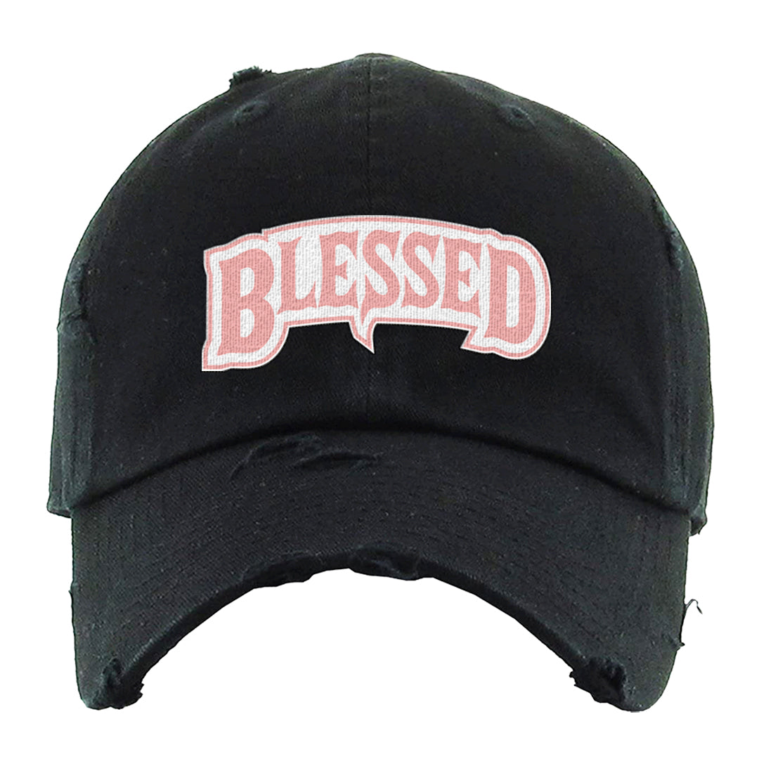 Neapolitan 11s Distressed Dad Hat | Blessed Arch, Black