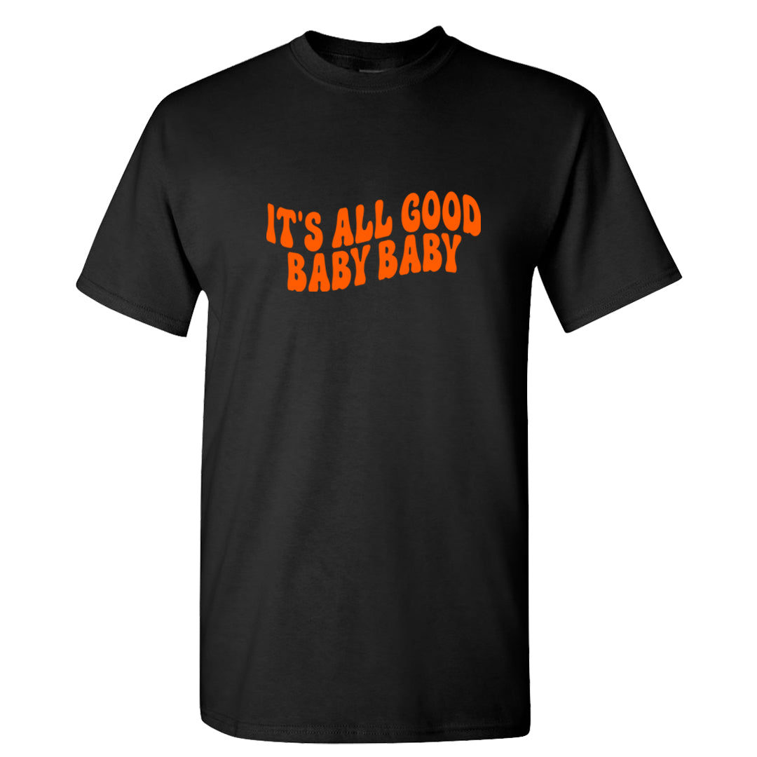 Brilliant Orange 12s T Shirt | All Good Baby, Black