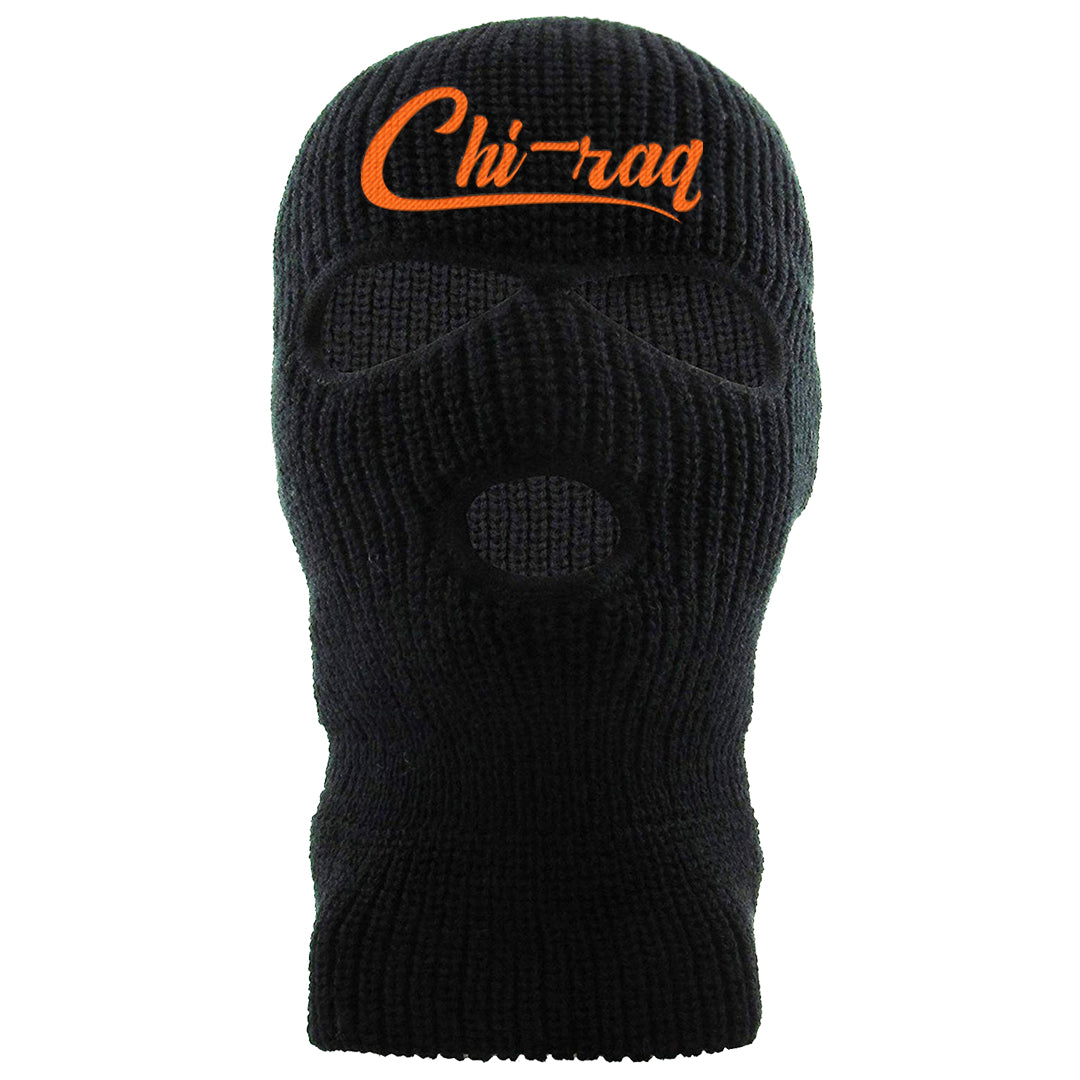 Brilliant Orange 12s Ski Mask | Chiraq, Black