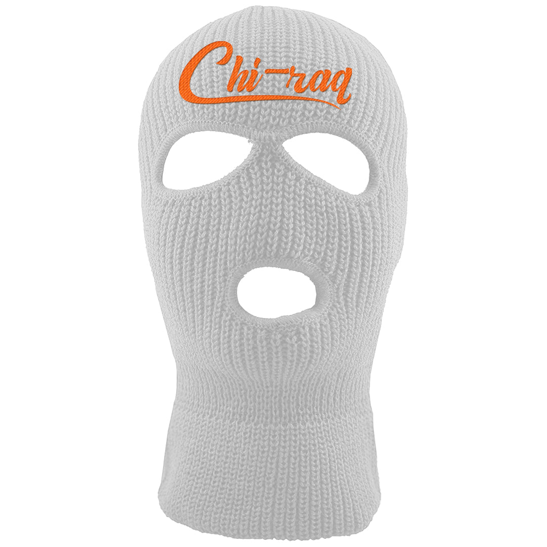 Brilliant Orange 12s Ski Mask | Chiraq, White