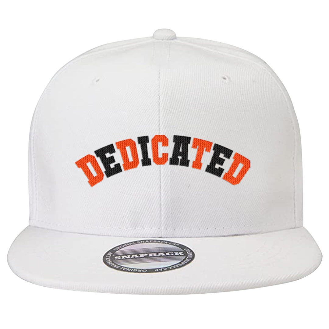 Brilliant Orange 12s Snapback Hat | Dedicated, White