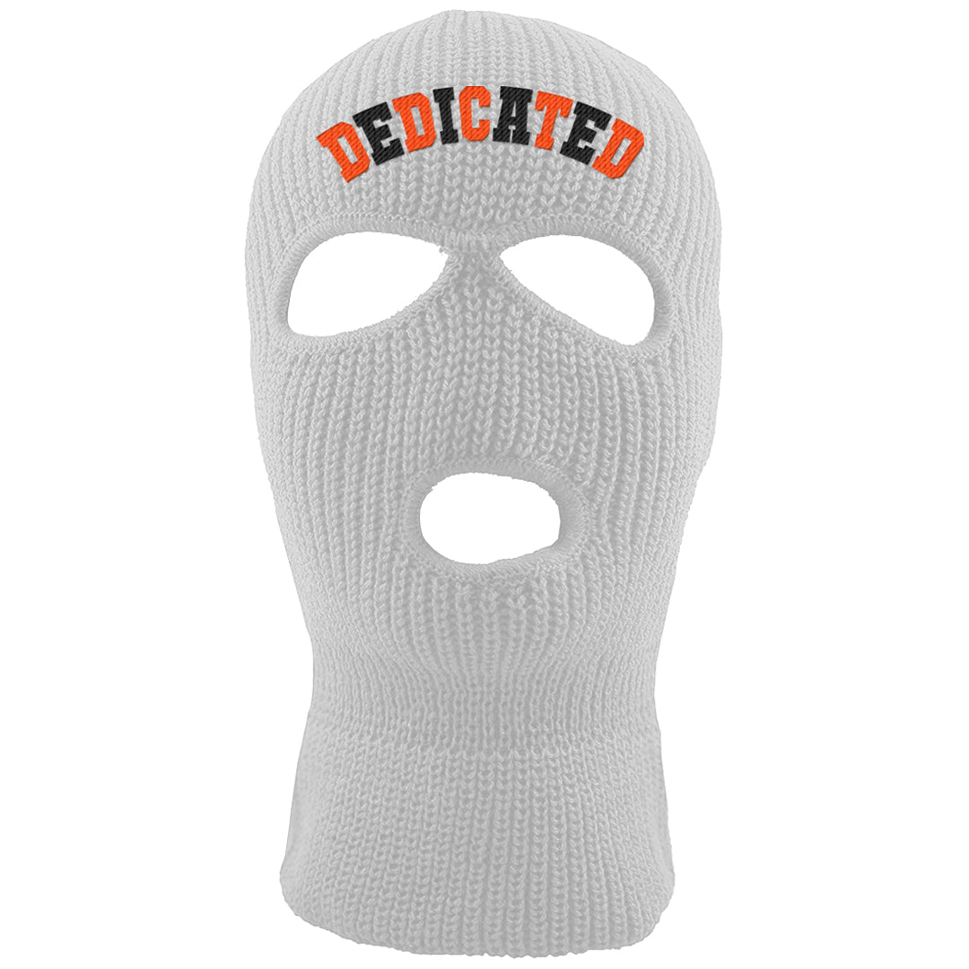 Brilliant Orange 12s Ski Mask | Dedicated, White