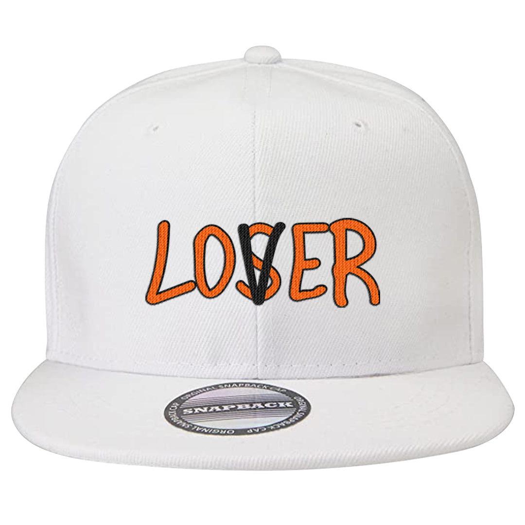 Brilliant Orange 12s Snapback Hat | Lover, White