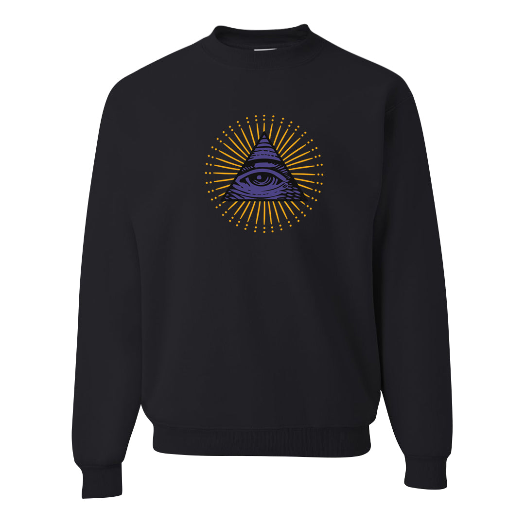 Field Purple 12s Crewneck Sweatshirt | All Seeing Eye, Black