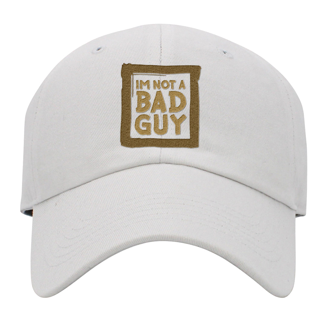 Metallic Gold Retro 1s Dad Hat | I'm Not A Bad Guy, White