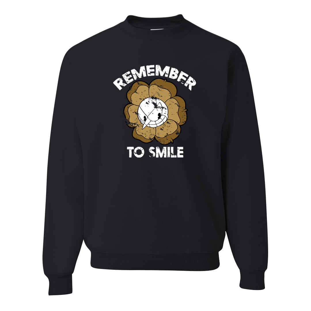 Metallic Gold Retro 1s Crewneck Sweatshirt | Remember To Smile, Black