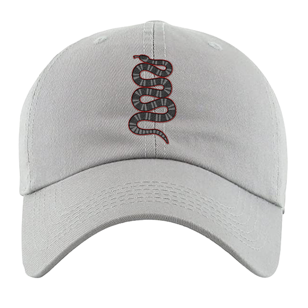 Black Cement 2s Dad Hat | Coiled Snake, Light Gray