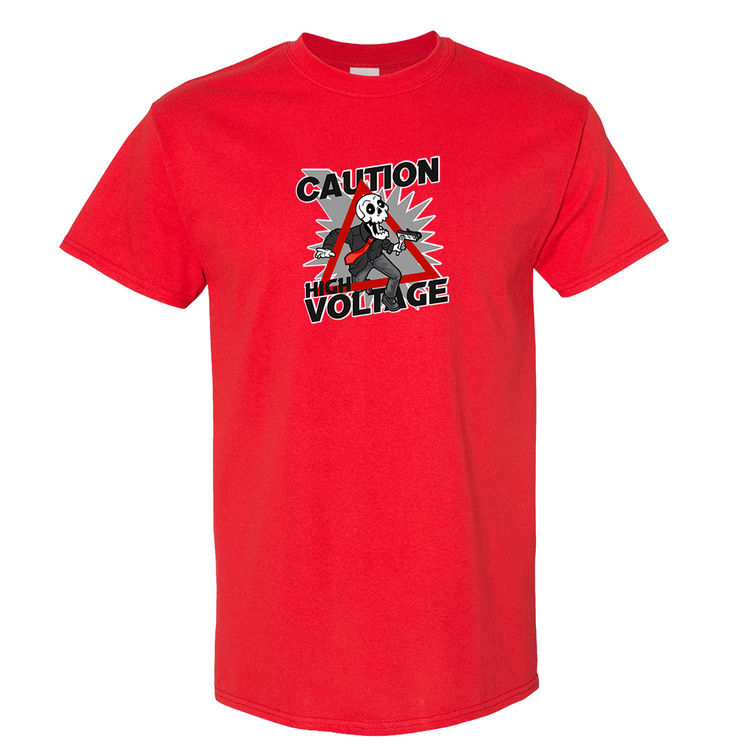 Fundamentals 38s T Shirt | Caution High Voltage, Red