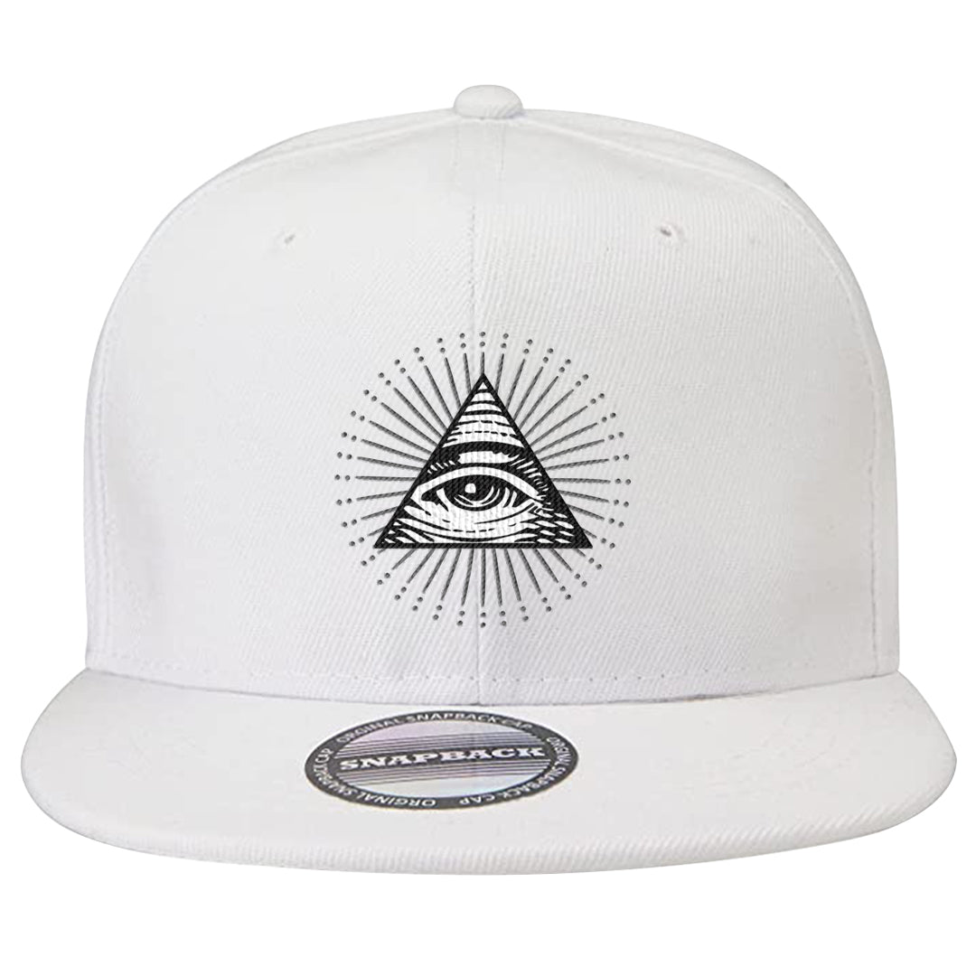 Oreo 3s Snapback Hat | All Seeing Eye, White