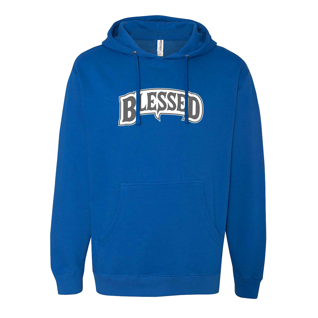 White/True Blue/Metallic Copper 3s Hoodie | Blessed Arch, Royal