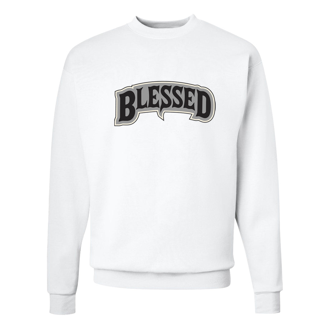 Frozen Moments 4s Crewneck Sweatshirt | Blessed Arch, White
