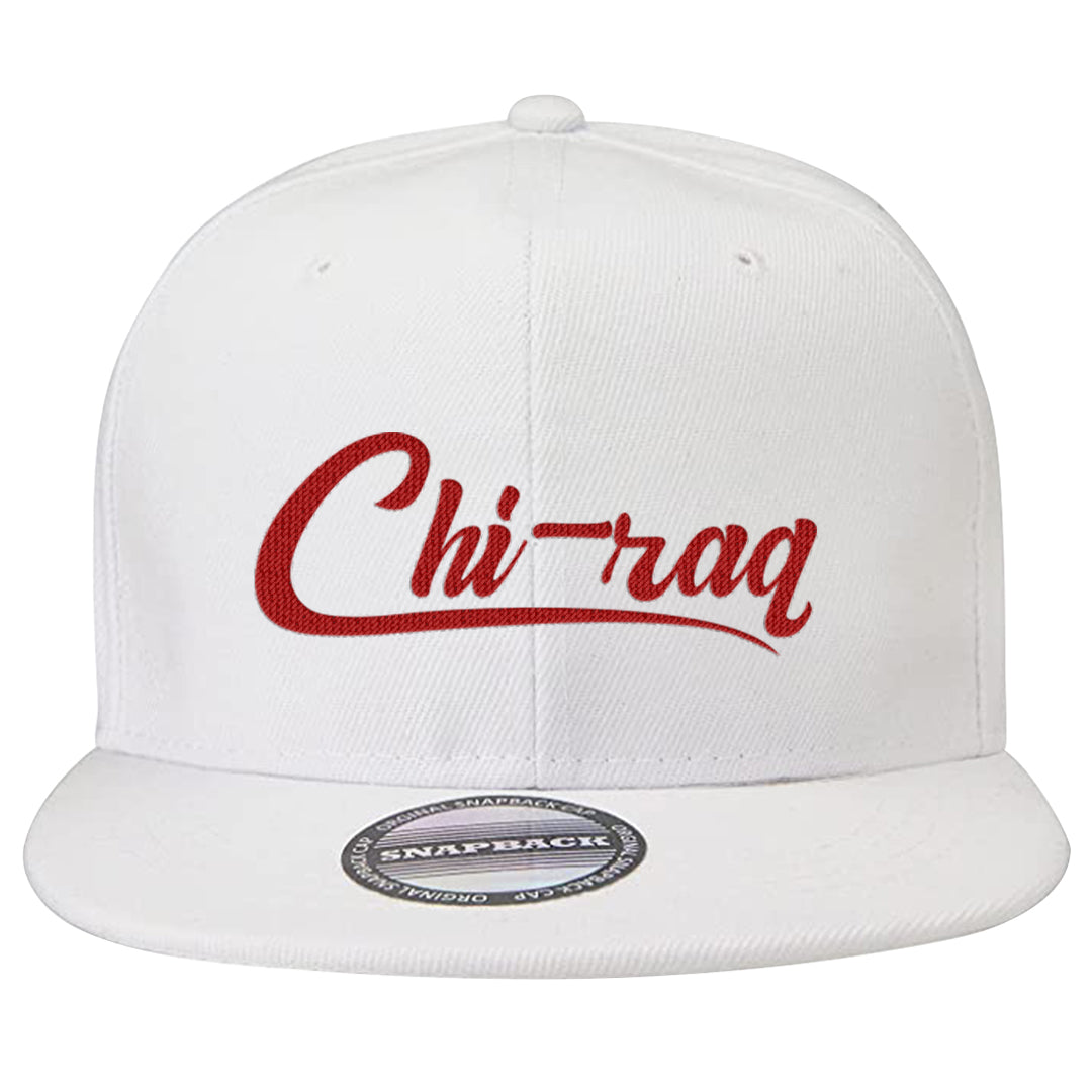 Red Cement 4s Snapback Hat | Chiraq, White