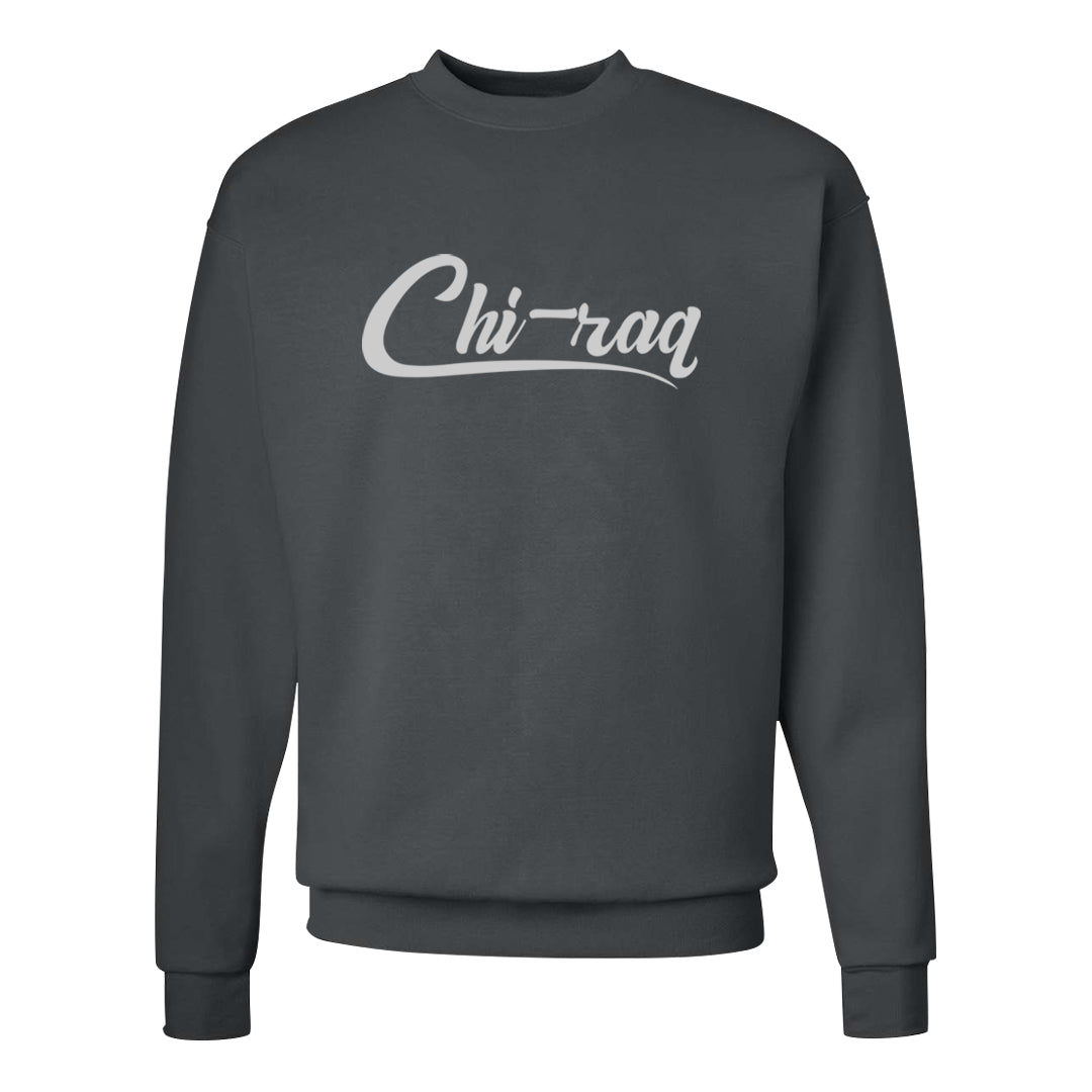 Burgundy 5s Crewneck Sweatshirt | Chiraq, Smoke Grey