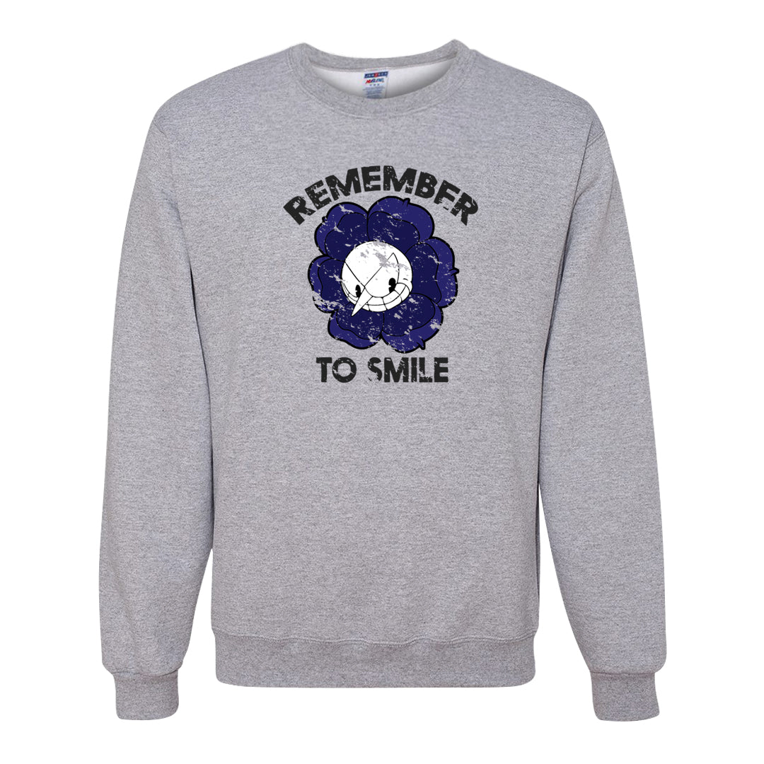 Midnight Navy 5s Crewneck Sweatshirt | Remember To Smile, Ash