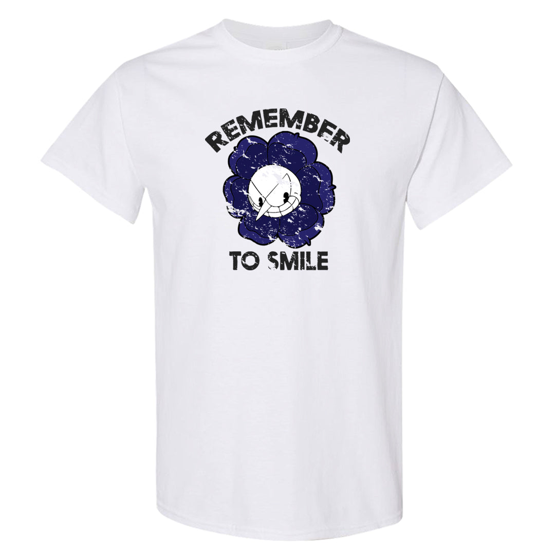 Midnight Navy 5s T Shirt | Remember To Smile, White