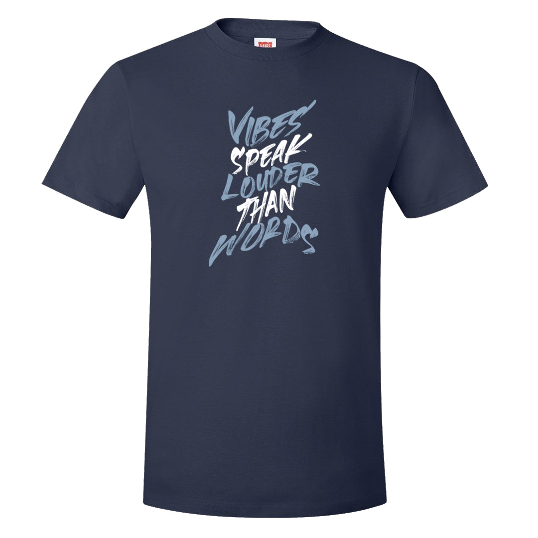 Midnight Navy 5s T Shirt | Vibes Speak Louder Than Words, Navy