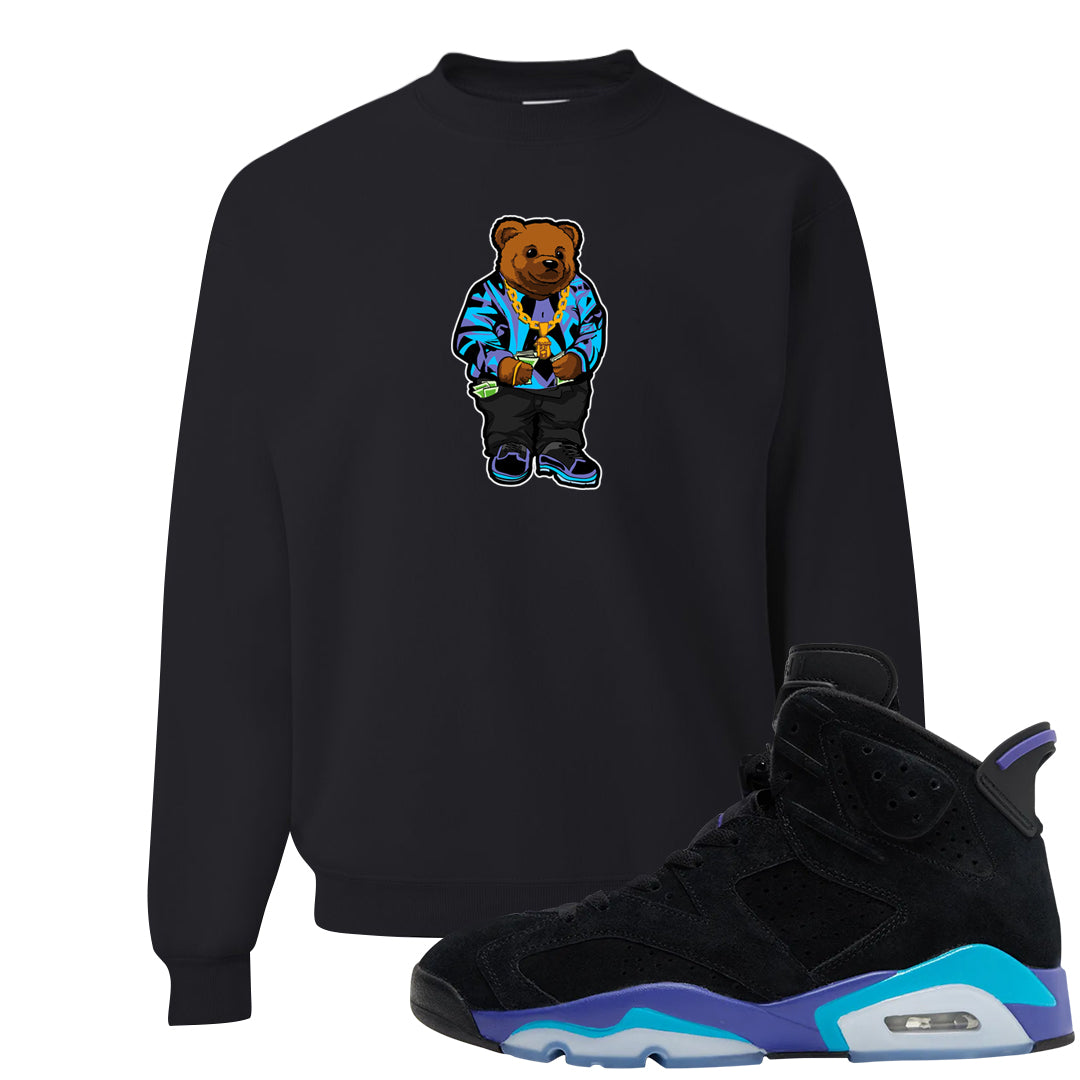 Aqua 6s Crewneck Sweatshirt | Sweater Bear, Black