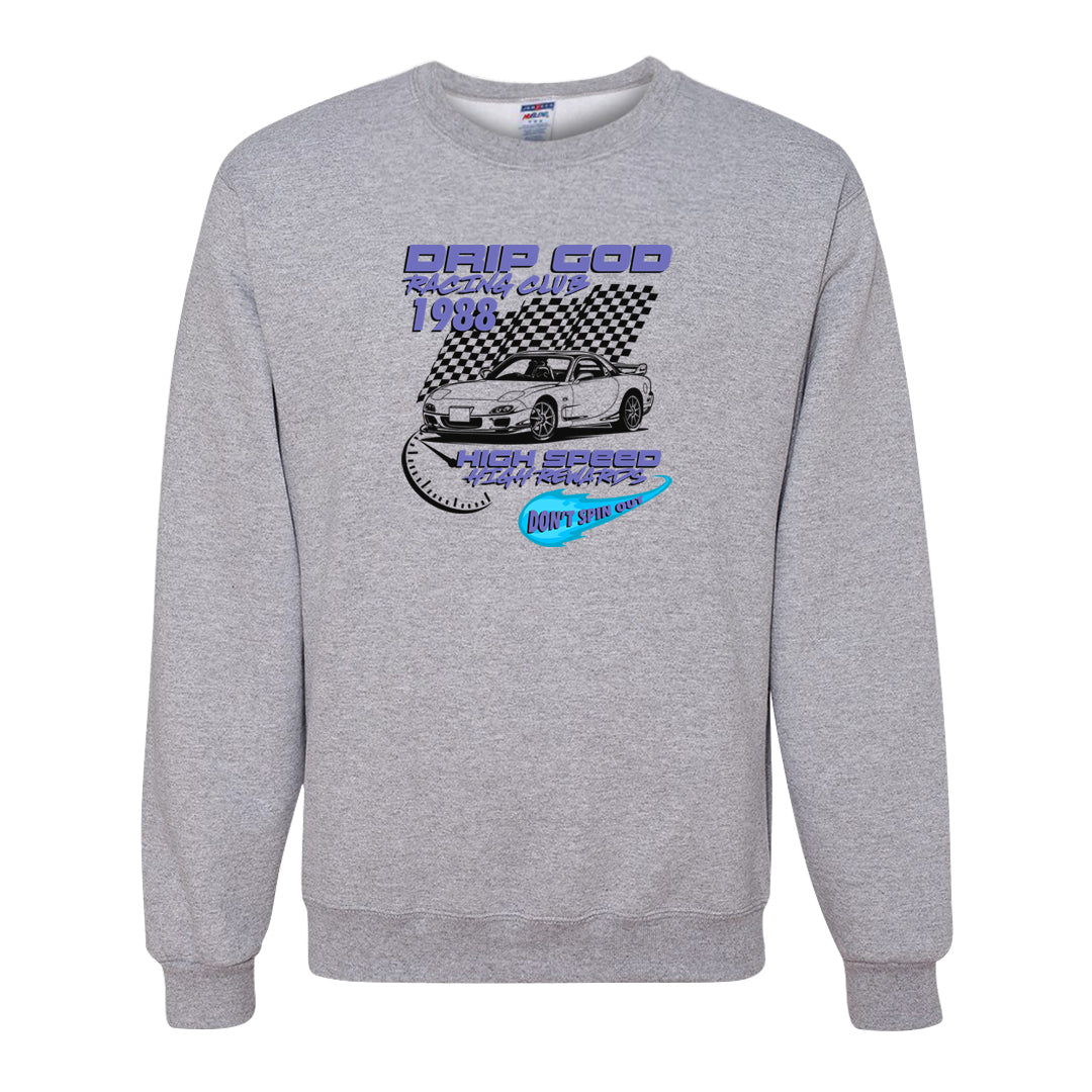 Aqua 6s Crewneck Sweatshirt | Drip God Racing Club, Ash