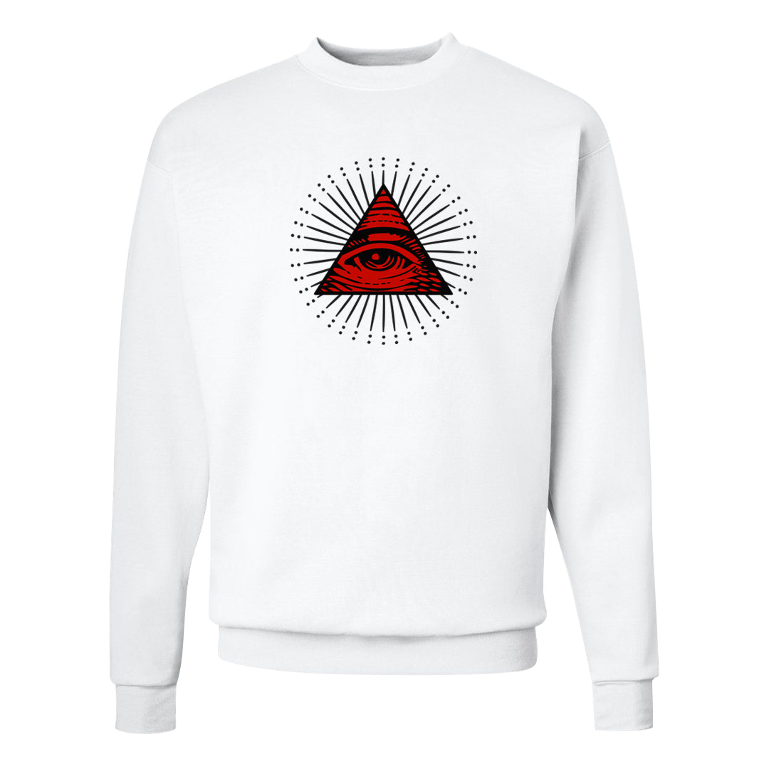 Obsidian 1s Crewneck Sweatshirt | All Seeing Eye, White