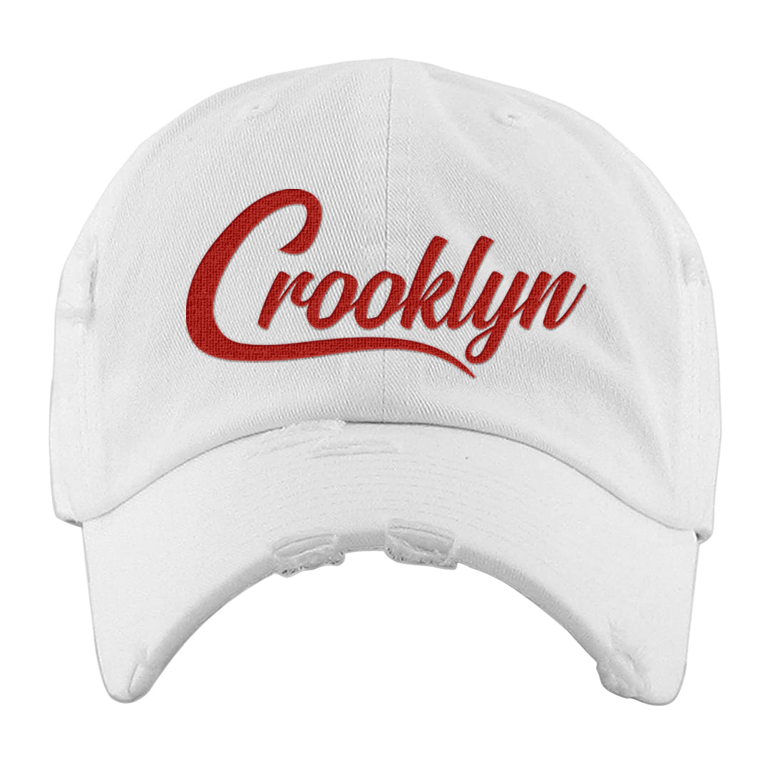 Obsidian 1s Distressed Dad Hat | Crooklyn, White
