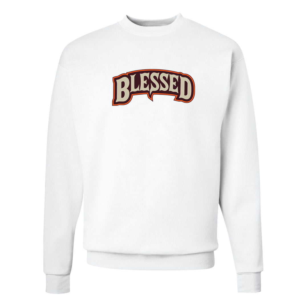 Coconut Milk Mid Dunks Crewneck Sweatshirt | Blessed Arch, White