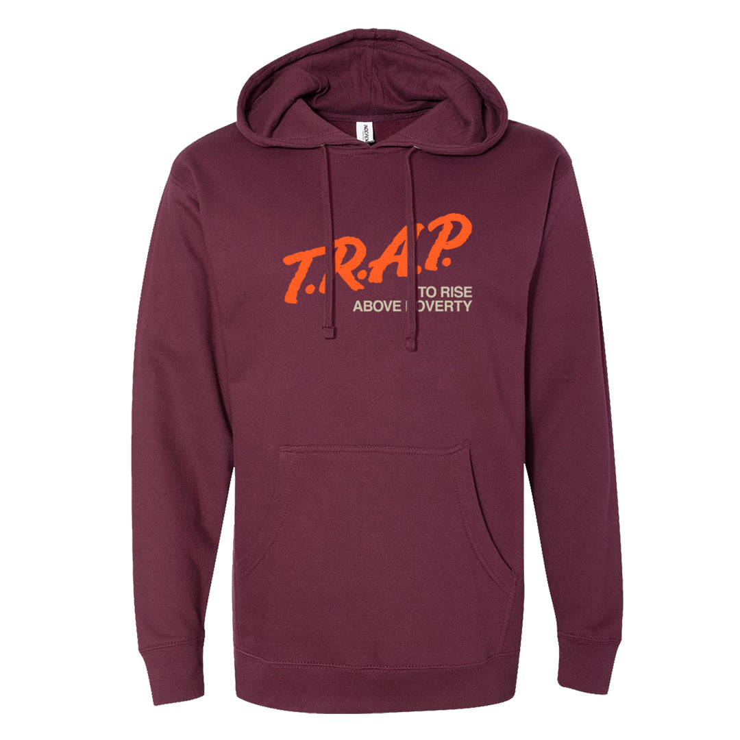 Coconut Milk Mid Dunks Hoodie | Trap To Rise Above Poverty, Maroon