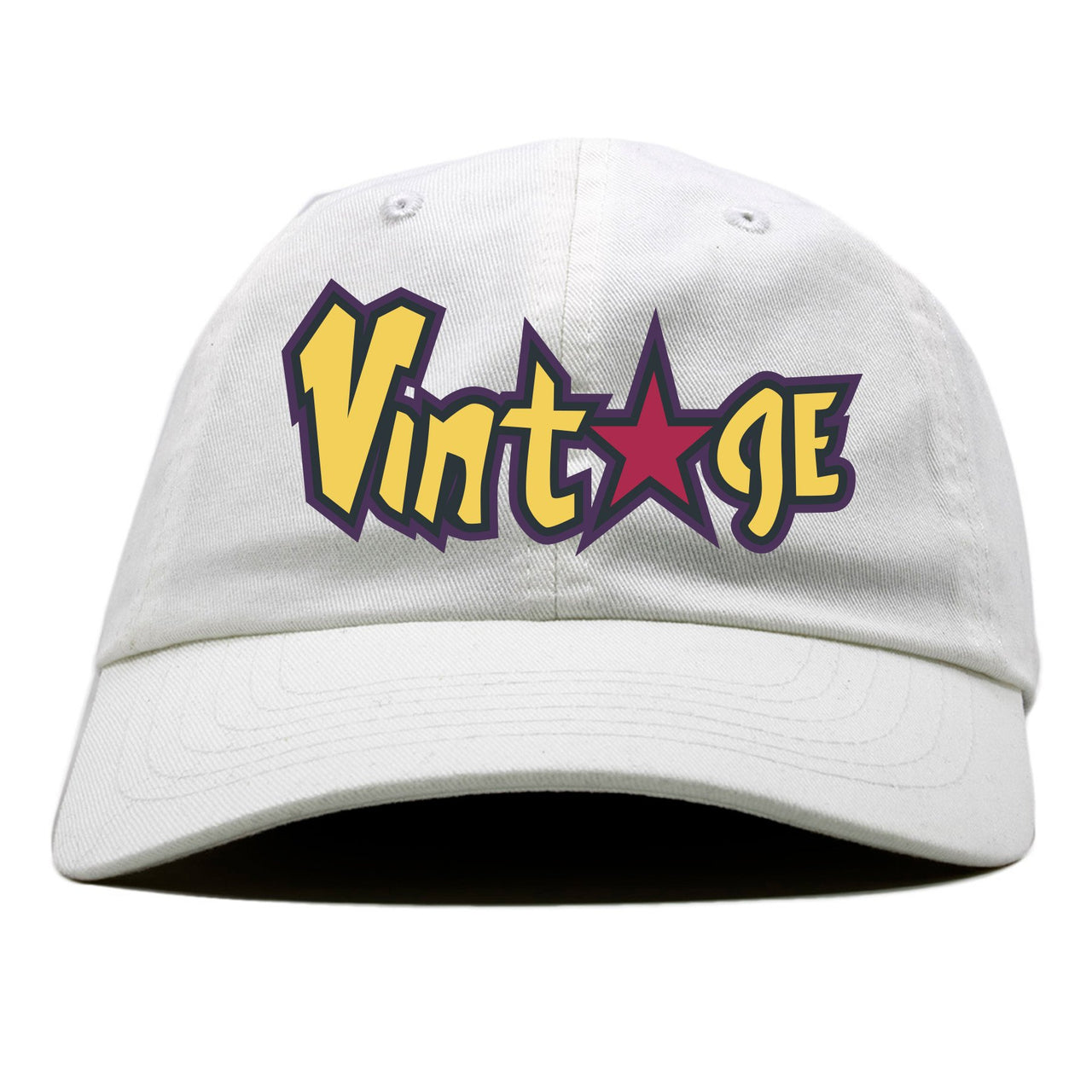 Varsity Maize Mid Blazers Dad Hat | Vintage with Star Logo, White