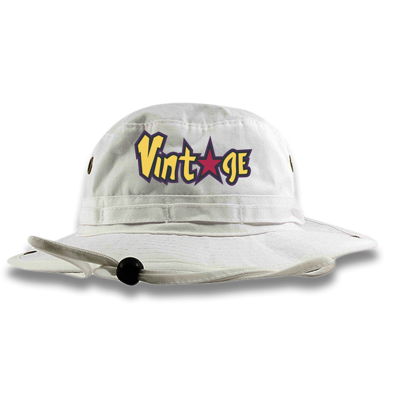 Varsity Maize Mid Blazers Bucket Hat | Vintage with Star Logo, White