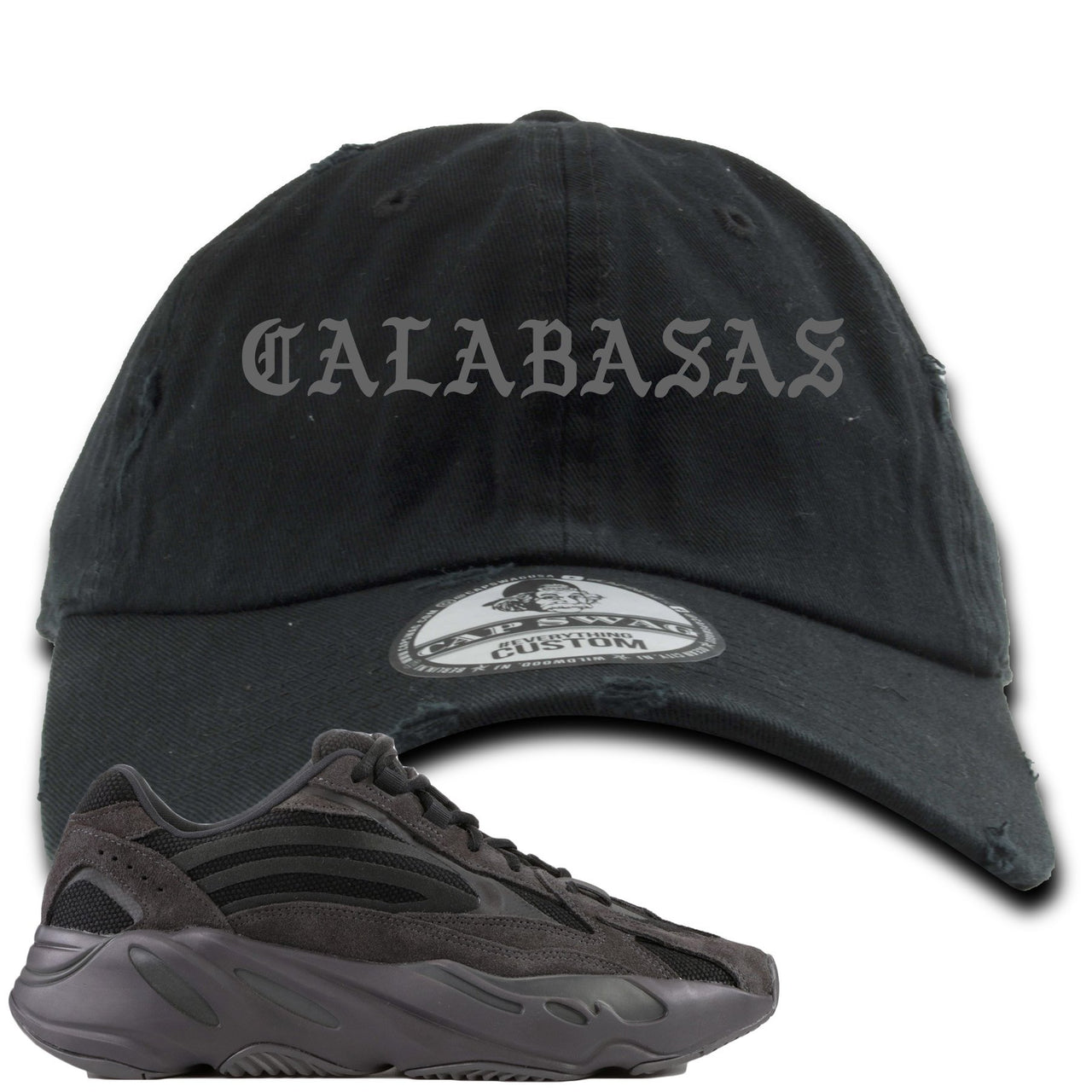 Vanta v2 700s Distressed Dad Hat | Calabasas, Black