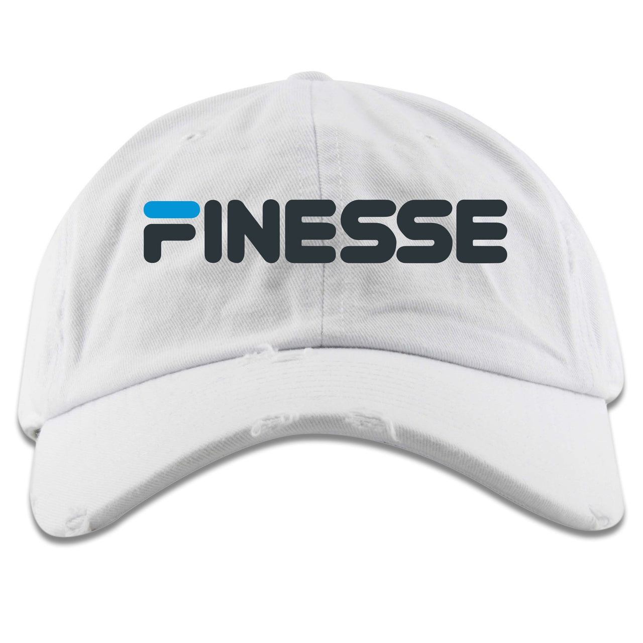 University Blue Blazers Distressed Dad Hat | Finesse, White