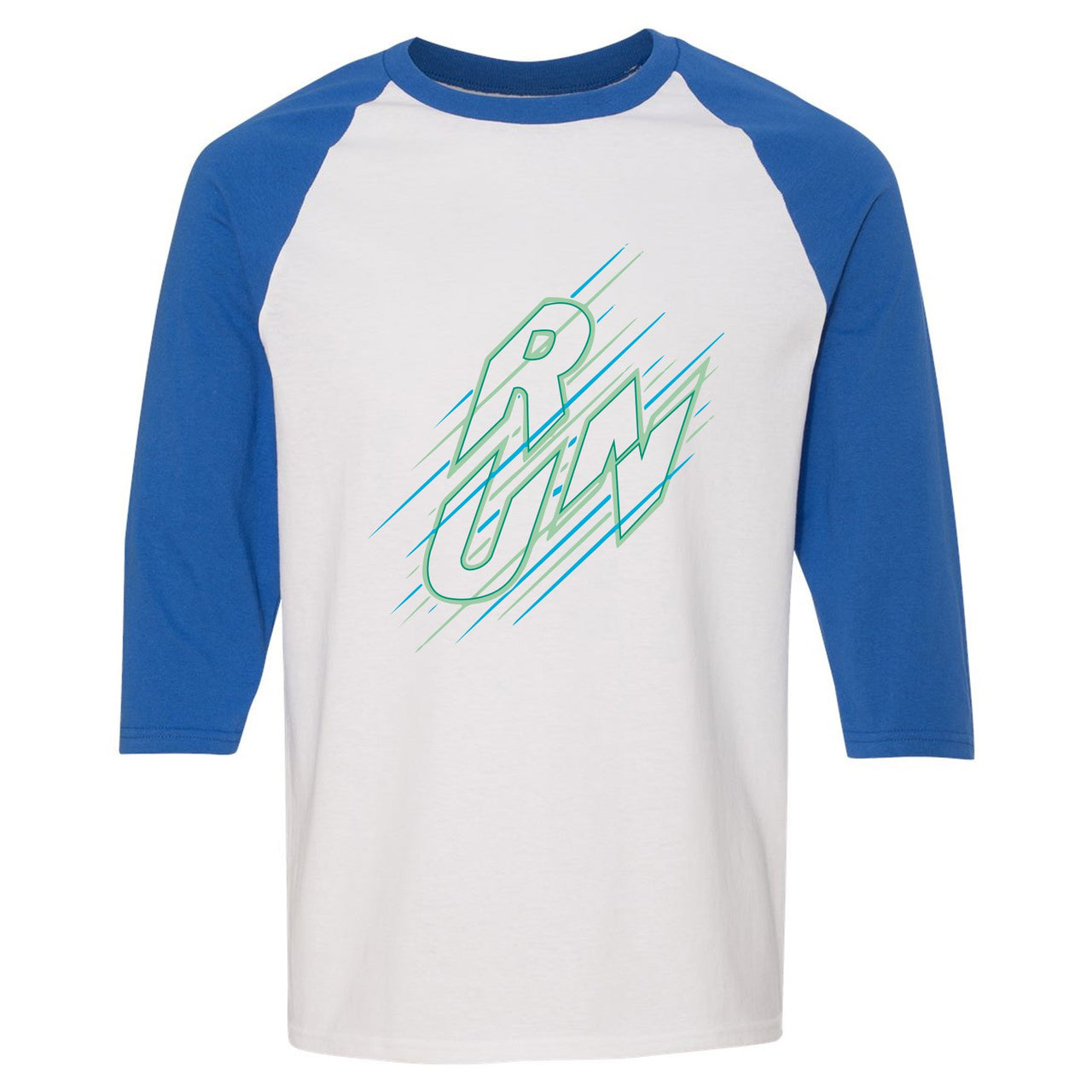 Hyper Jade React 270s Raglan T Shirt | Run, White and Blue