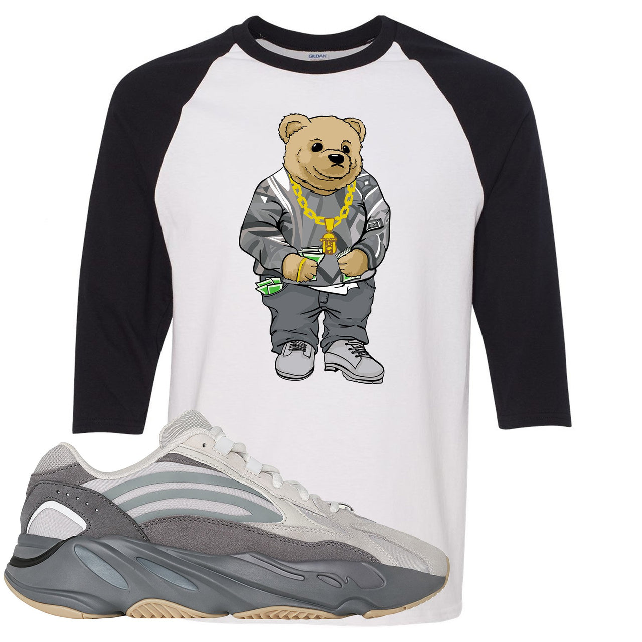 Tephra v2 700s Raglan T Shirt | Sweater Bear, White and Black