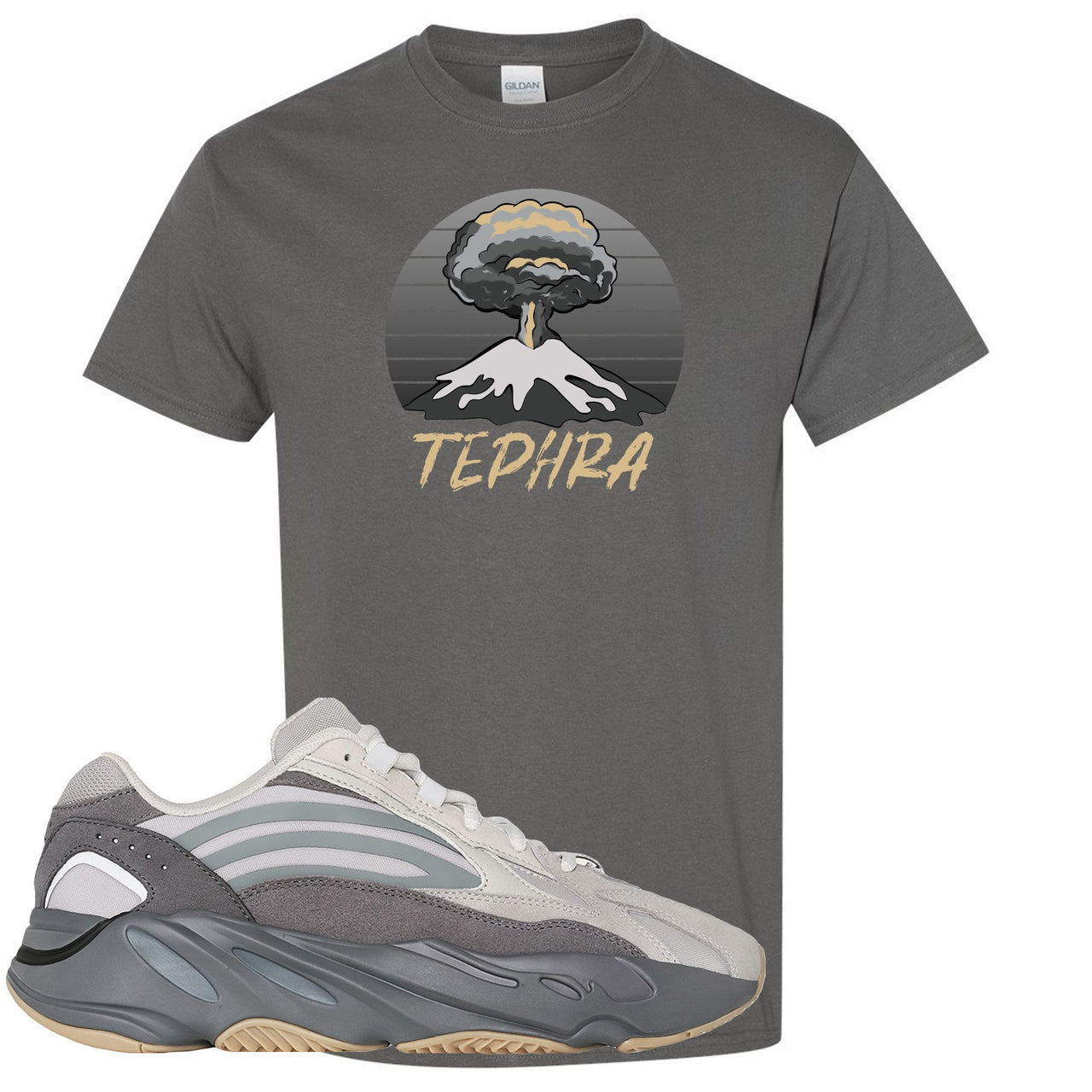 Tephra v2 700s T Shirt | Tephra Volcano, Dark Gray