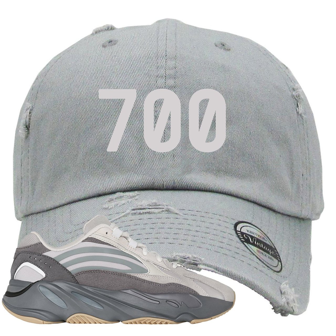 Tephra v2 700s Distressed Dad Hat | 700, Light Gray