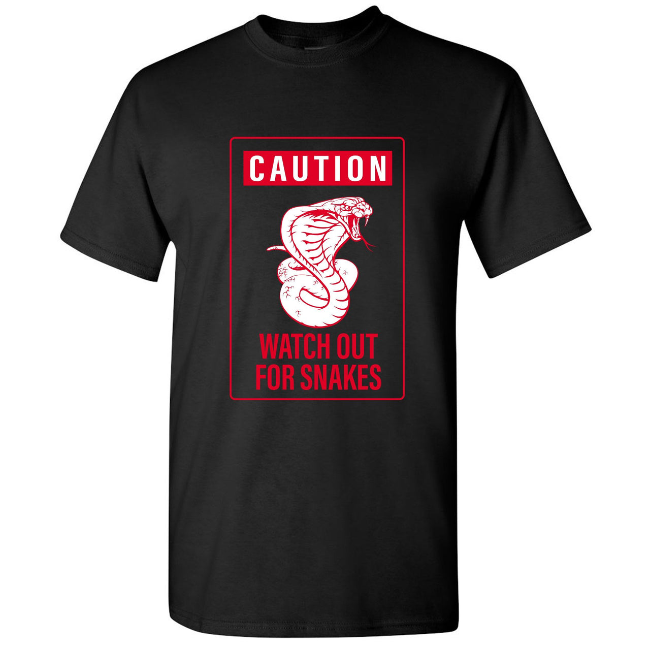 Snakeskin Foam Ones T Shirt | Caution Snake, Black