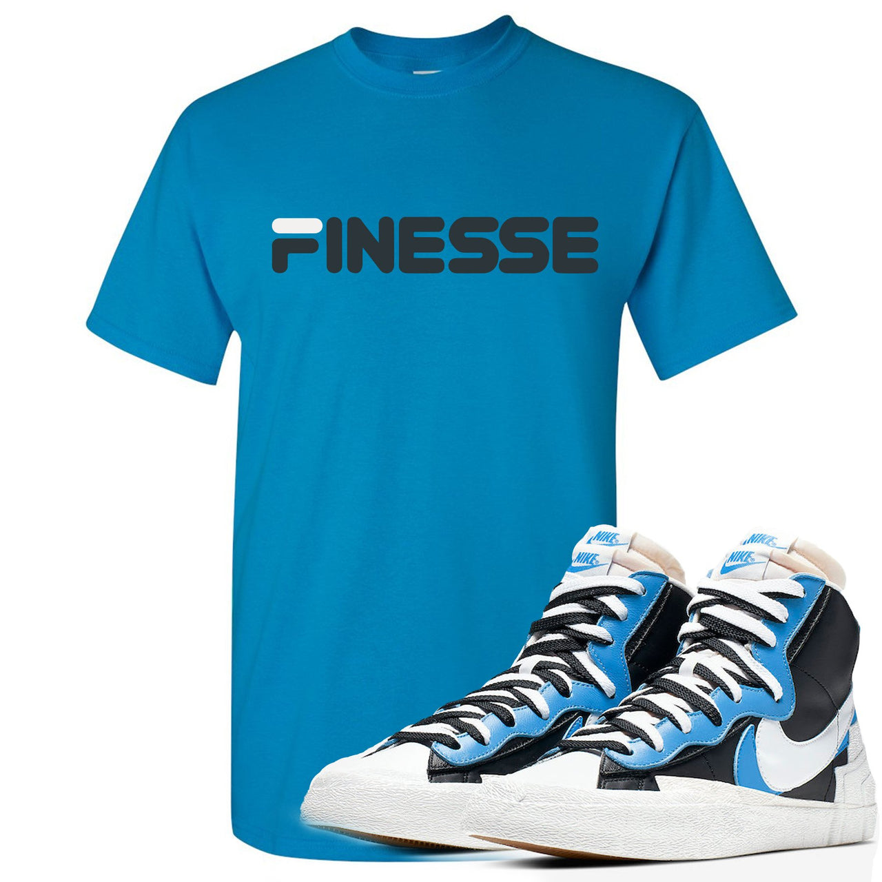 University Blue Blazers T Shirt | Finesse, Blue