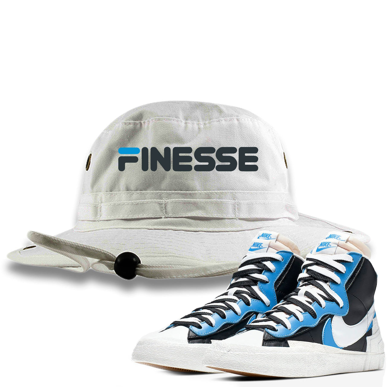 University Blue Blazers Bucket Hat | Finesse, White