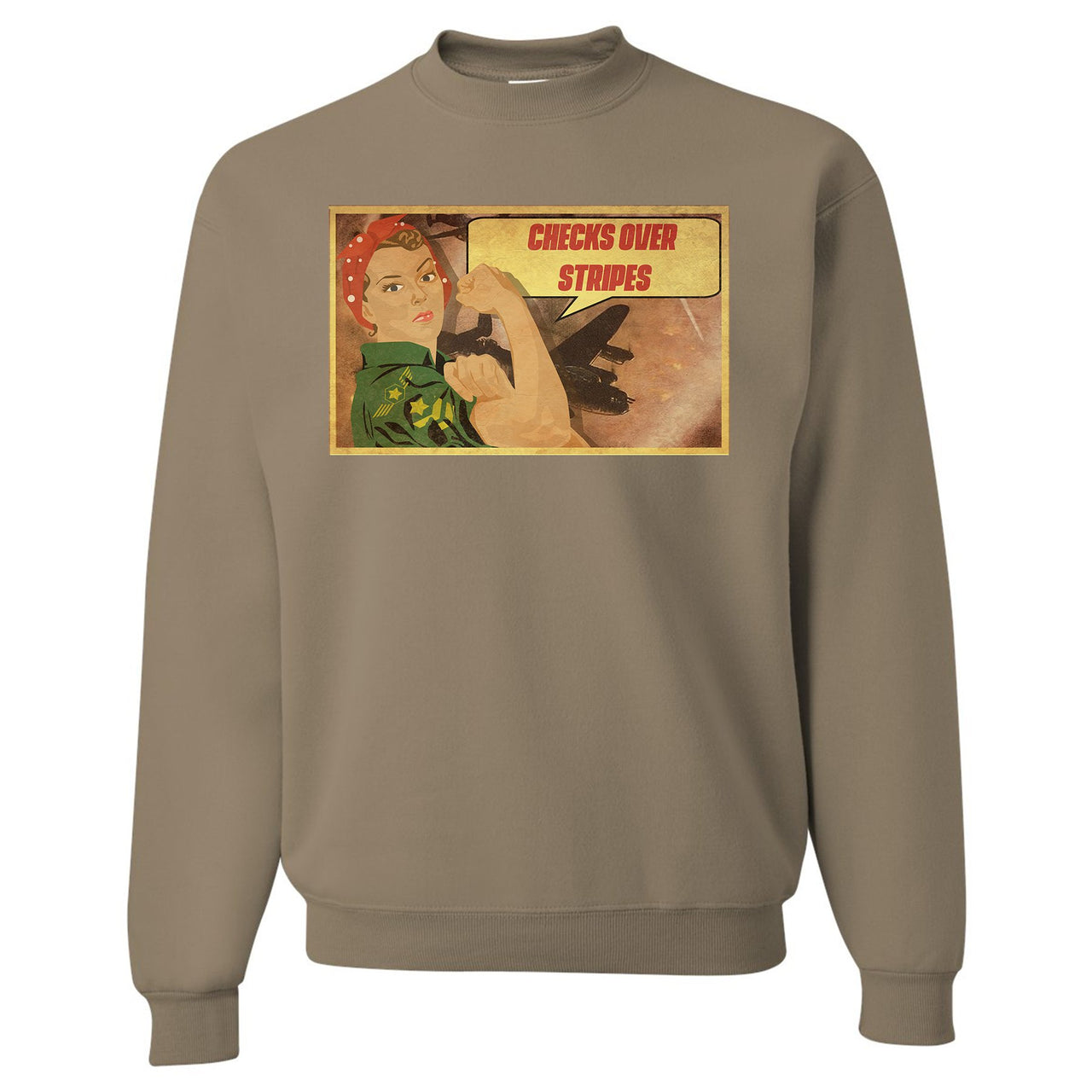 Woodland Camo 10s Crewneck Sweatshirt | Vintage Girl, Khaki