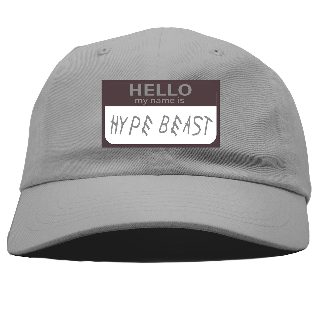 Geode 700s Dad Hat | Hello My Name Is Hype Beast Woe, Light Gray