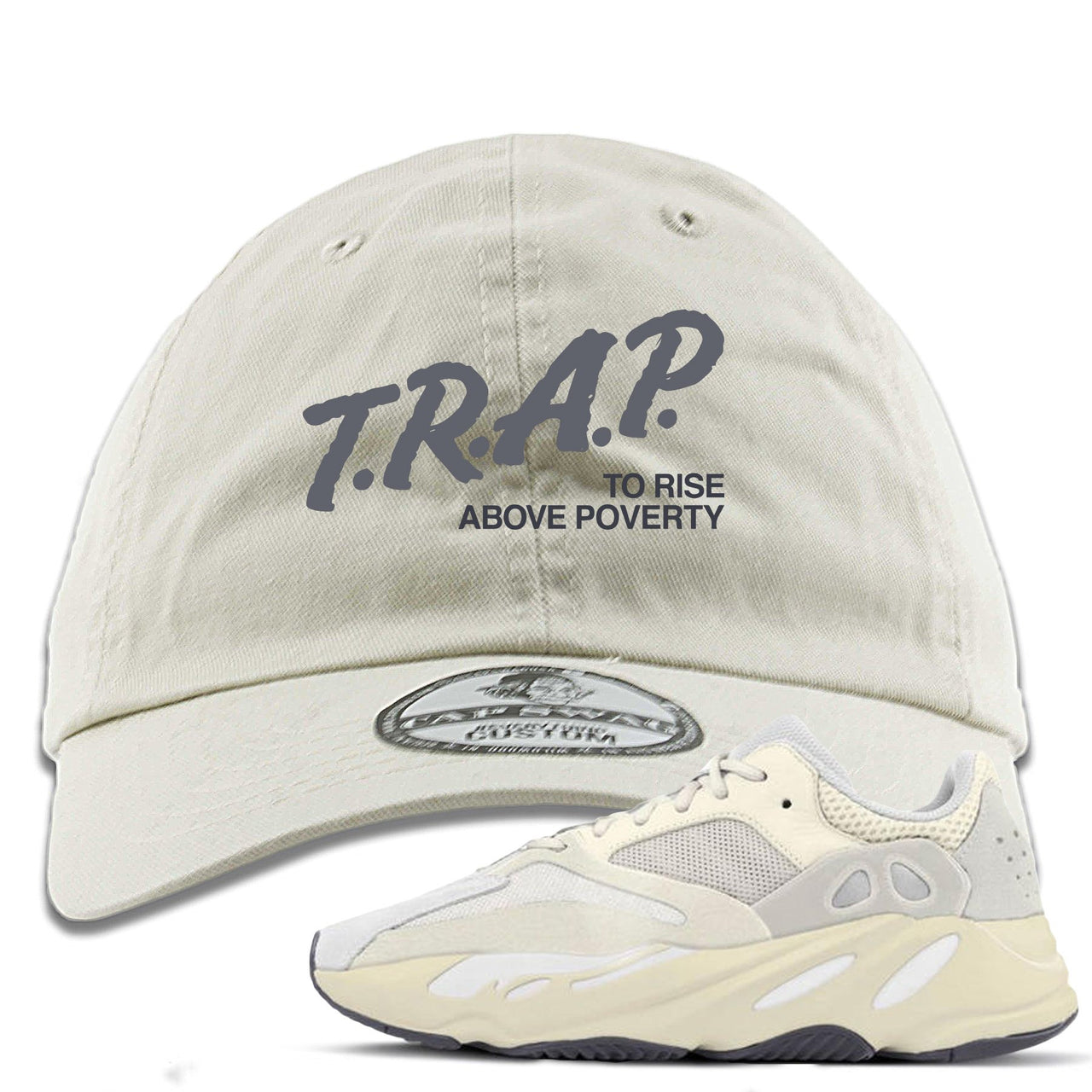 Analog 700s Dad Hat | Trap Rise Above Poverty, Ivory