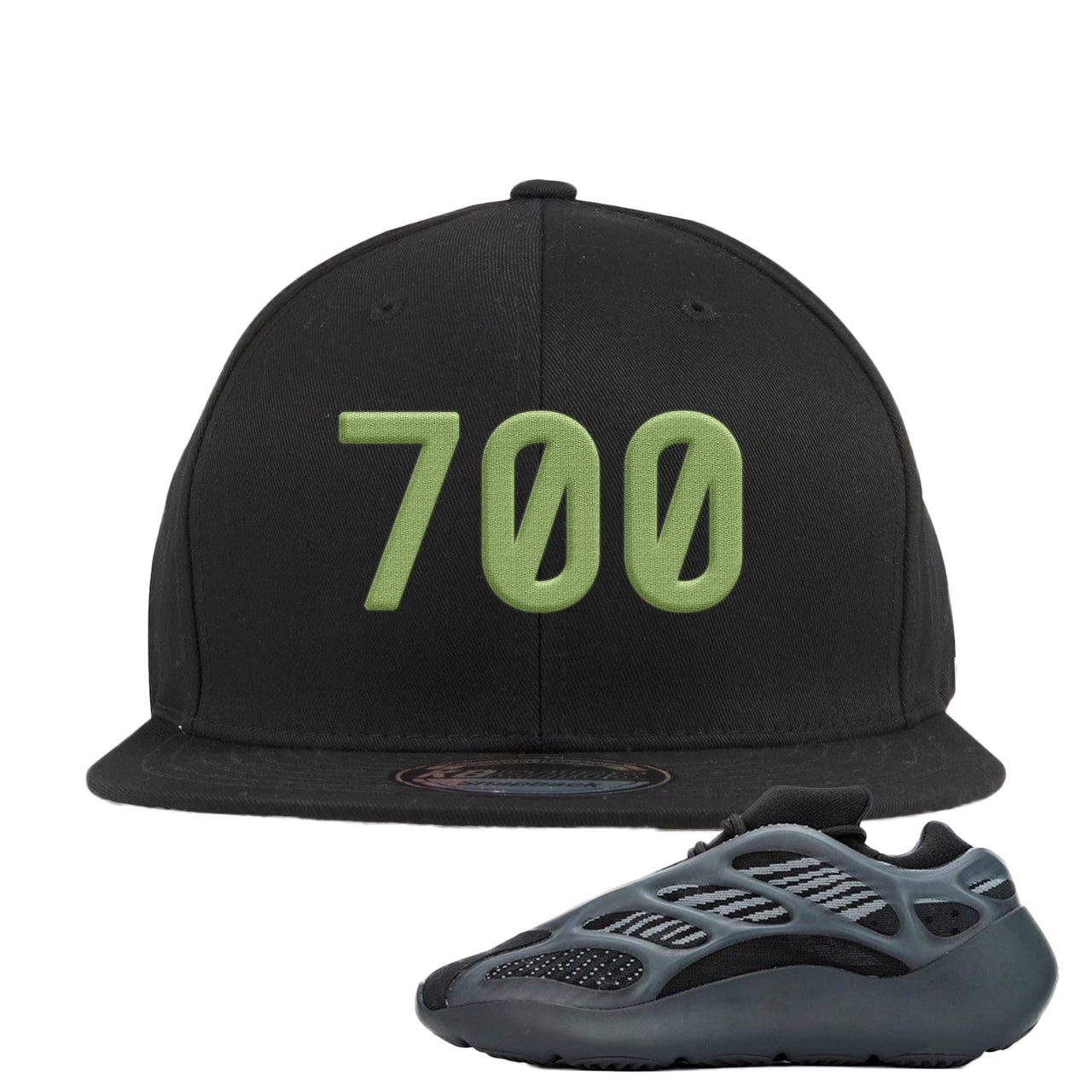 Alvah v3 700s Snapback Hat | 700 Logo, Black