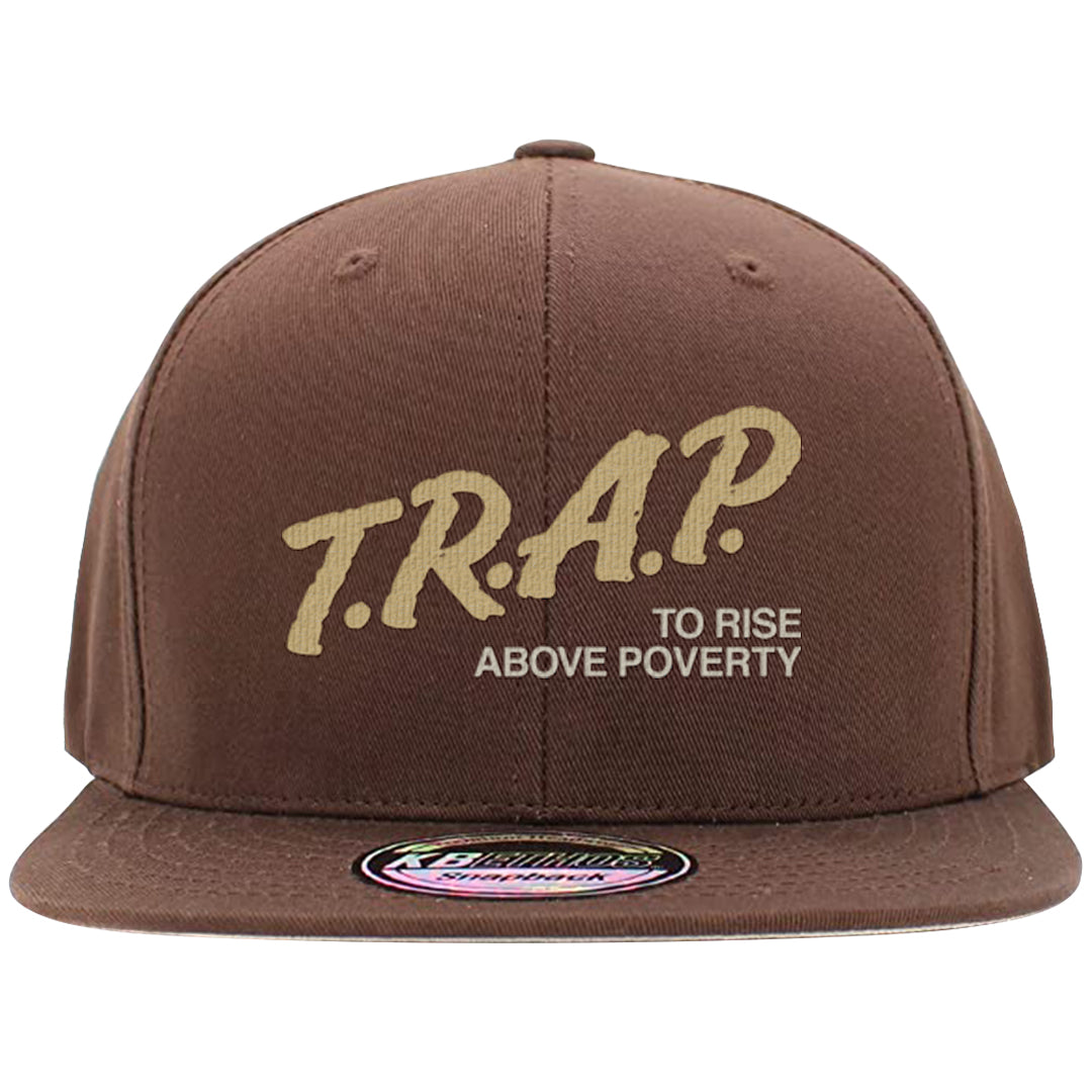Cacao Colored Plaid AF 1s Snapback Hat | Trap To Rise Above Poverty, Brown