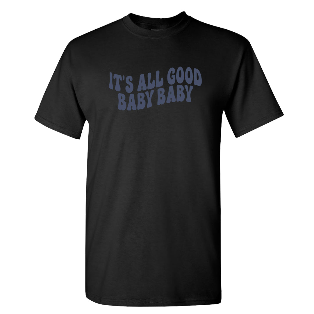Midnight Navy Metallic Silver 11s T Shirt | All Good Baby, Black
