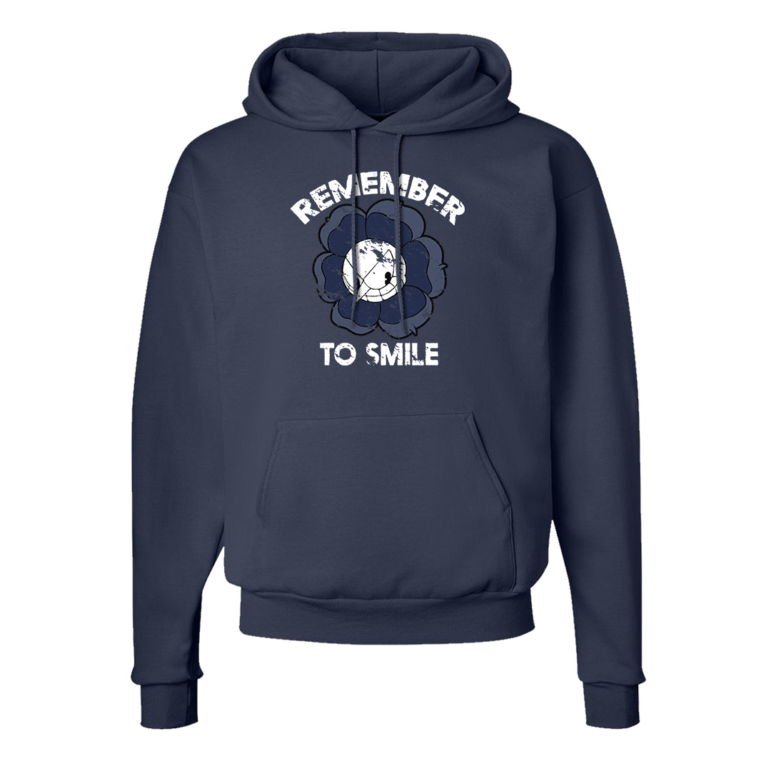 Midnight Navy Metallic Silver 11s Hoodie | Remember To Smile, Navy Blue