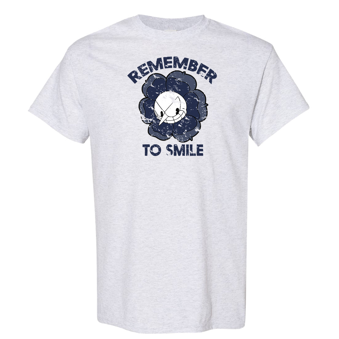 Midnight Navy Metallic Silver 11s T Shirt | Remember To Smile, Ash