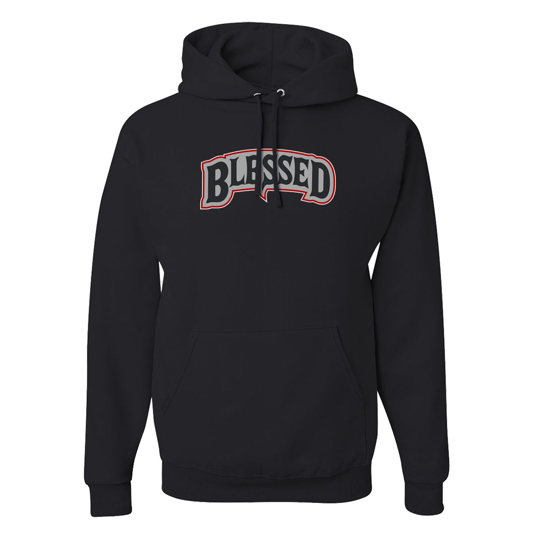 Metallic Silver Low 14s Hoodie | Blessed Arch, Black
