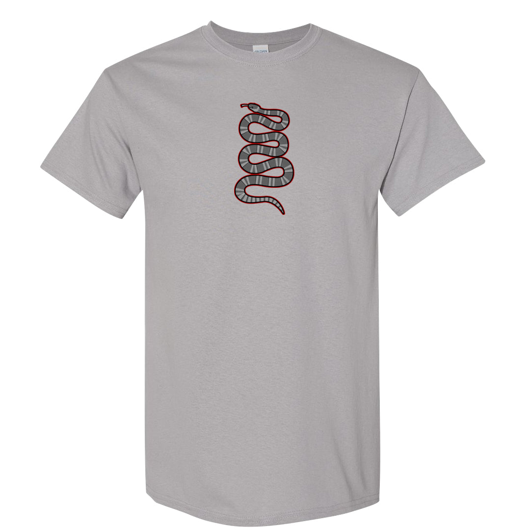Metallic Silver Low 14s T Shirt | Coiled Snake, Gravel