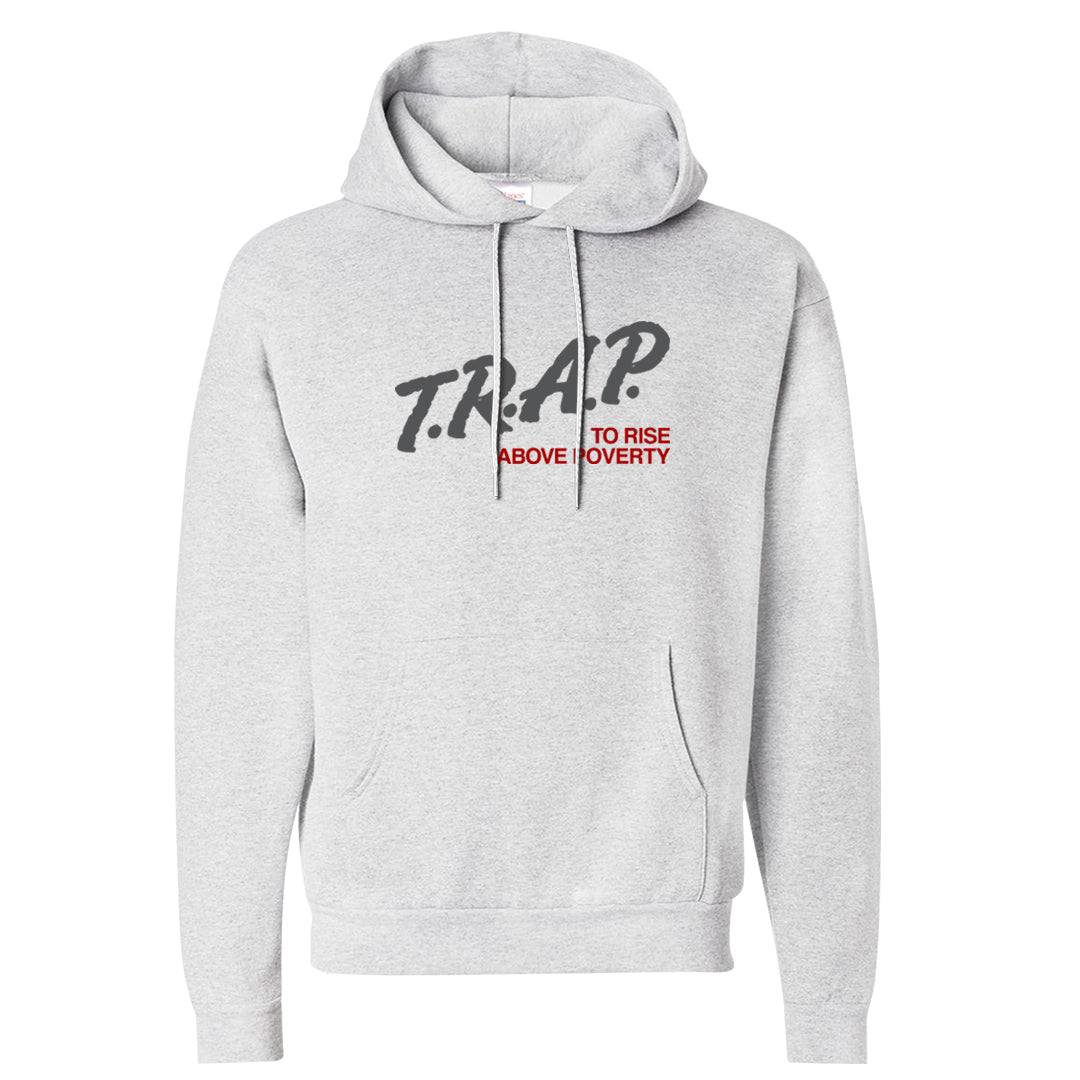 Metallic Silver Low 14s Hoodie | Trap To Rise Above Poverty, Ash