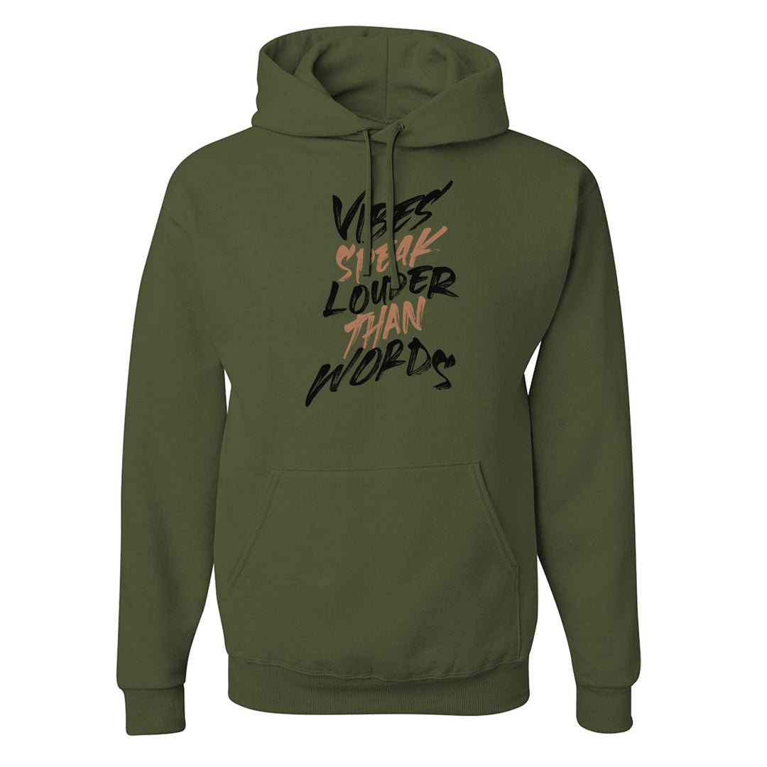 Beef and Broccoli 9s Hoodie | Vibes Speak Louder Than Words, Military Green
